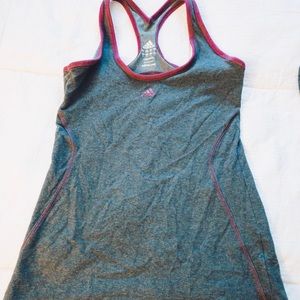 Gray and pink workout top